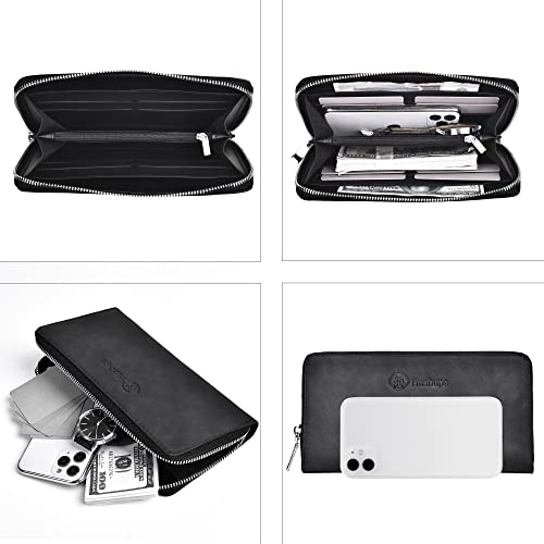 FSD. WG Mens Leather Wallet with Money Large Hand Bag Big Clutch Wallet Gifts for Men4