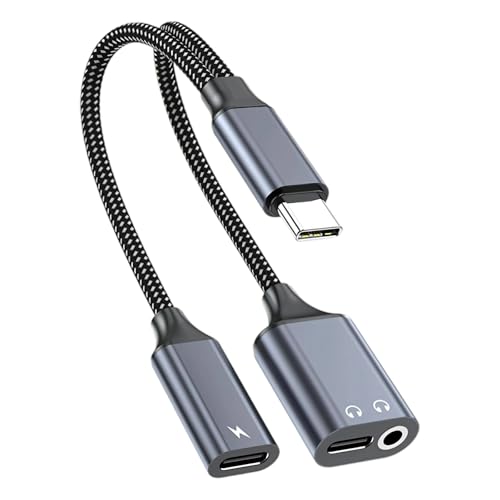 USB C - �⏕ 3.5 mm �w�b�h�t�H������я[�d�퉹�y�A�_�v�^�[�APD60W �}���[�d�@�\�t���X�}�[�g�t�H������у^�u���b�g�p Type C - �T�E���h�v���Z�b�T�[