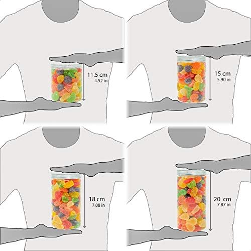 LG Luxury & Grace Set 4 Food Grade Polyethylene Jars, 0.70 L - 1.1 L - 1.3 L - 1.5 L, with Aluminium Screw Lids. Storage Canister for Food. Recyclable. 100% BPA-Free.