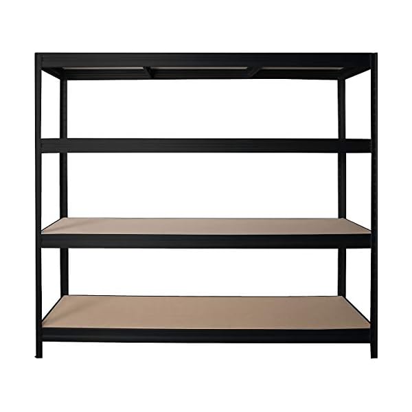 Certeo Stabiles Schwerlastregal | Tragkraft bis zu 500 kg pro Fachboden | HxBxT 1770 x 2000 x 450 mm | Kellerregal… – Bild 8