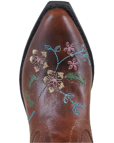 Smoky Children's Kid's Florence Brown Leather Western Cowboy Boot2