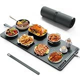 Warming Mat for Food (35"x16") - iTRUSOU Extra Large Electric Warming Tray with 7-Level Temp, 500W High-Power & 99H Timer - Rollable XL Large Food Warming Mat for Parties & Buffet