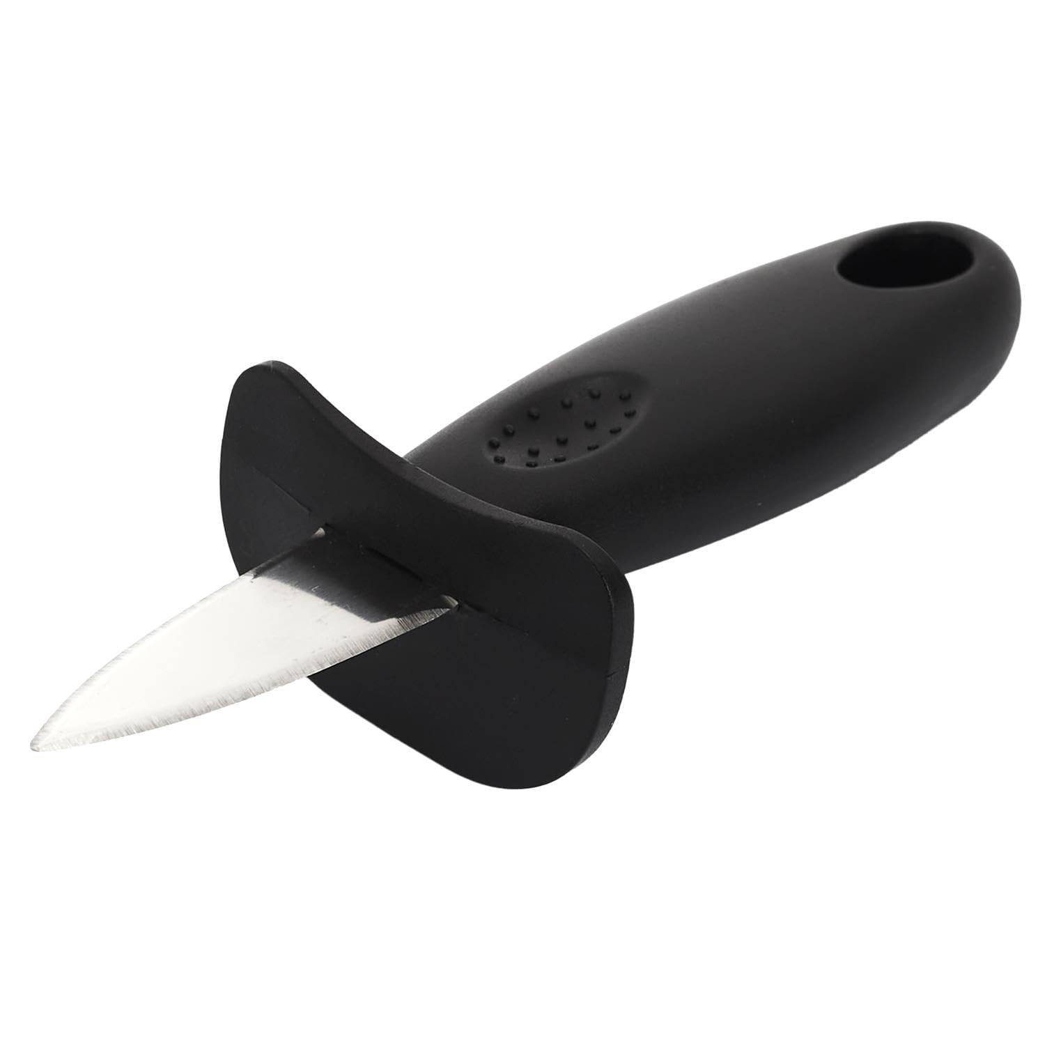 Huitre - Set di coltelli ostriche con tappetino in silicone professionale in acciaio inox con manico protettivo, colore: Grigio