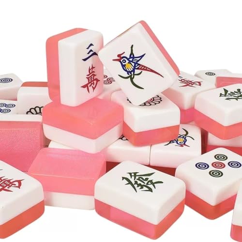 Juego Chino Mahjong con 144 piezas en caja de madera miniatura 2