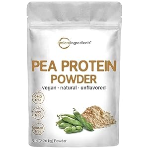 Micro Ingredients North American Grown, Pea Protein Powder, 5 Pounds | Plant Based, Unflavored | Complete Vegan Protein Source – 27g Serving | Rich in BCAAs & EAAs | Non-GMO, Keto Friendly