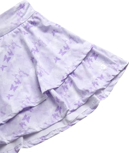Image of RBX Girls Athletic Skort Set - 2 Piece Ribbed Short Sleeve Tee and Athletic Skort for Girls (Sizes: 7-12)