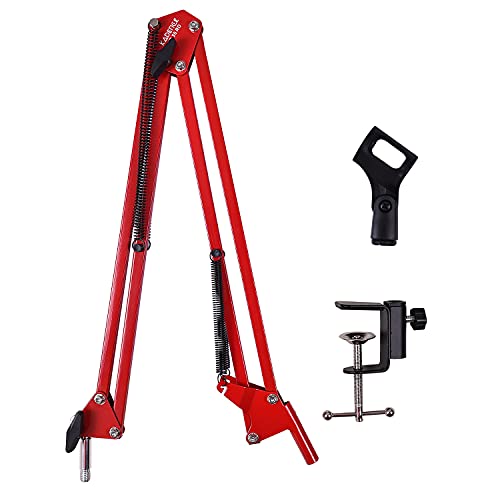 Image of Kadence NB35RD Home Series Mic Boom Arm Stand | Steel Frame & Smooth Angle Adjustment | Dual-Spring Suspension with 360 Rotation | Desk Clamp Mount for Recording, Streaming & Online Classes | Red