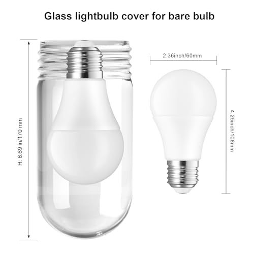 Image of 3.25 Inch Threaded Red Glass Globe Light Cover for Outdoor, Porch, Walkway & Nautical Lighting, Industrial Signal & Decorative Mood Light for Interior and Exterior Use - Vapor Tight, Shatter Resistant