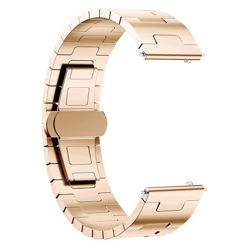 Image of ACM Watch Strap 20mm compatible with Compaq Q Watch Smartwatch | Metal Stainless Steel Belt Luxury Band