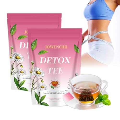 56 Tage Detox Tee zum Abnehmen - Fatburner Tee, mit Grüntee, Oolong & Löwenzahn - Natürliche Kräutermischung，Sanfte Entgiftung Und Reinigung,Fettverbrennung - Vegan & Stoffwechs