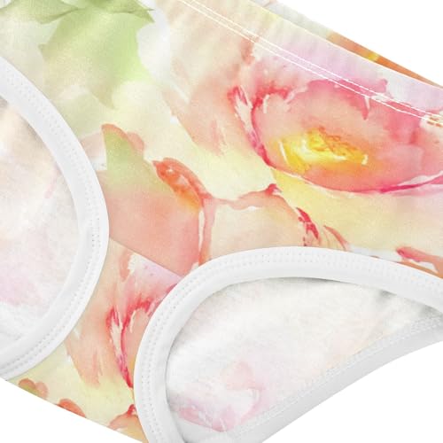 Fun Print Girls Underwear Toddlers 2t Cotton Panties Little Girl Peony Flowers Peach Pink Kids Undies Briefs4