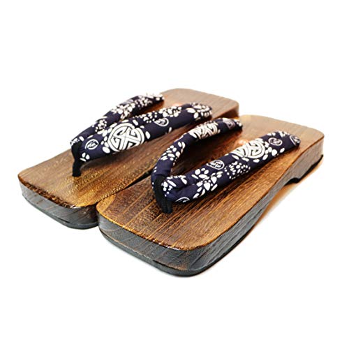 Men's Japanese Style Wooden Geta Sandals (Stamp, 8.5)