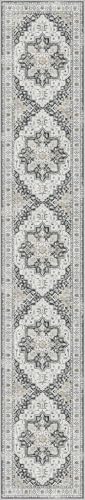 Madane Hallway Runner Rug 3x18 - Kitchen Rugs 18ft Washable Entryway Rug Vintage Kitchen Runners Non Slip Indoor Area Rug Farmhouse Carpet Runner for Bathroom Living Room Bedroom, Black