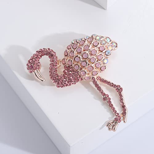 Exquisite Flamingo Bird Lapel Brooch Pin Rhinestone Austrian Crystal Animal Pins Clip Shawl Dress Suit Jackets Sweater Scarves Backpacks Brooches Pins Gorgeous Jewelry Gifts for Women Girls Clothes Accessories4