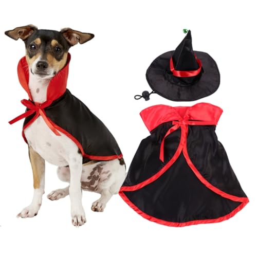 Disfraz de capa y sombrero de bruja para perros, talla M miniatura 7
