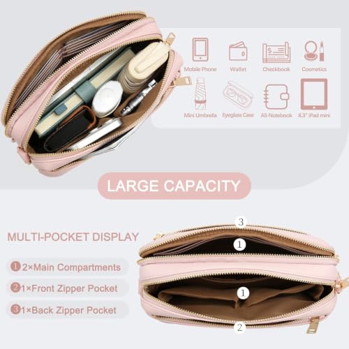 Image of Crossbody Bag for Women Vegan Leather Handbag Purse Anti Theft RFID