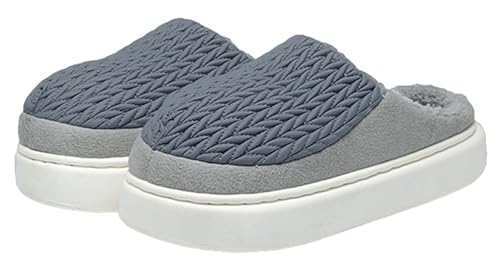 Epsion Goose Down Fuzzy Slippers for Men Women Winter Comfy Warm Anti-Skid House Shoes