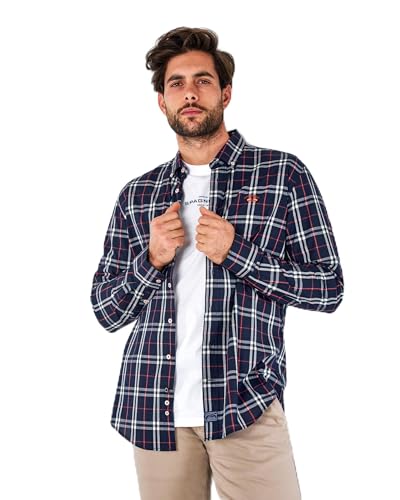 SPAGNOLO Camisa popelín de Hombre Corte Regular Cuadros