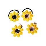 Sunflower Hair Rubber Bands Hair Clip Set, Girls Sunflower Hair Rubber Bands for Kids Flower Alligat