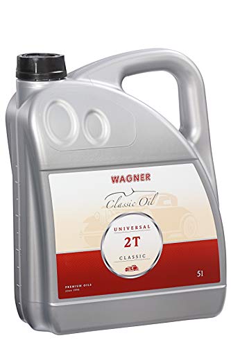 WAGNER Zweitaktöl Universal 2T Teilsynthetisch - 2 Takt Öl Luft- & Wassergekühlte Motoren | API TC & JASO-FC Zertifiziert | Für Gemischt- & Getrenntschmierung geeignetes 2 Takt Mischöl | 5 Liter