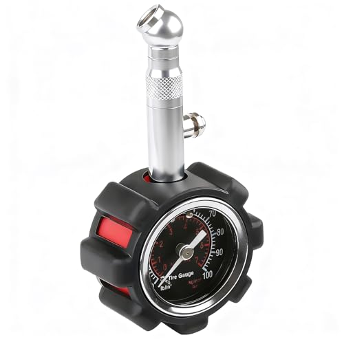 Reifendruckprüfer Geeicht 0-100 Psi, Analog Auto Luftdruckprüfer mit 1.5' Zifferblatt Präzision, Digital Reifendruckmesser Mechanische, Tire Pressure Gauge für Motorräder Auto SUV Transporter