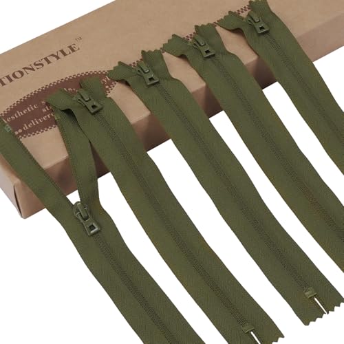 Fermetures éclair hydrofuges 22 cm vert olive anti-infiltration