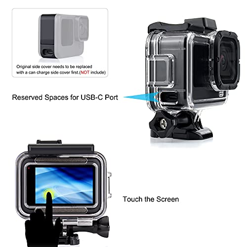 YALLSAME-Side-Open-Case-for-GoPro-Hero-13-12-11-10-9-Black-Skeleton-Housing-Protective-Frame-Mount-Case-Features-2-Cold-Shoe-Mount-and-Side-Opening-for-Charging-Accessory-for-GoPro-9-10-11-12-13-Black