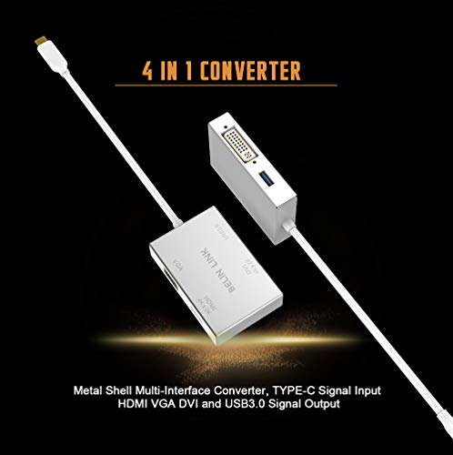 Belin Link Usb C To Hdmi Dvi Vga Usb 3.0 Adapter,Usb 3.1 Type-C 4In1 Hub To Hdmi Dvi 4K Vga Usb Adaptor Converter thumb #5