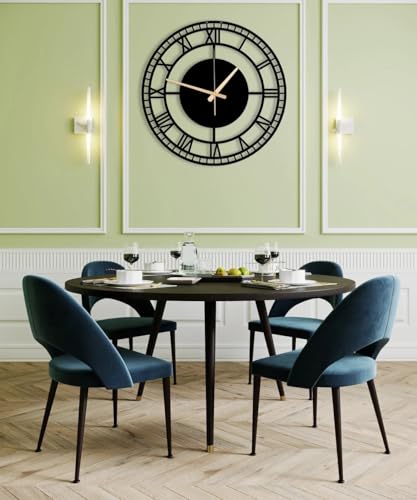 Image of Stylish Metal Wall Clock for Living Room, Bedroom, Office, Kitchen, Home and Hall | Antique Fancy Big Size Modern Wall Watch for Home Decor (DA-42, 40 CM)