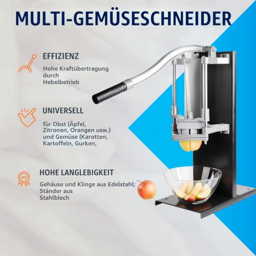 Foto von Royal Catering RCKS-4 Multifunktionsschneider Multi Cutter (inkl. 3 quadratische und 2 runde Messer, Edelstahl, Stahlblech, hervorragende Kraftübertagung)