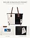 LOVEVOOK Purses Tote Bag for Women, Handbags Large Shoulder Bag, Leather Work Bags with Multi-Pockets, Designer Hobo Satchel, Black-beige-brown