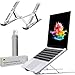 Supporto PC Portatile in Alluminio Argento – Laptop Stand Regolabile a 7 Livelli - Ergonomico e Antiscivolo - Design Ventilato Pieghevole e Leggero - Compatibile con Notebook - MacBook e Tablet 10-17' immagine