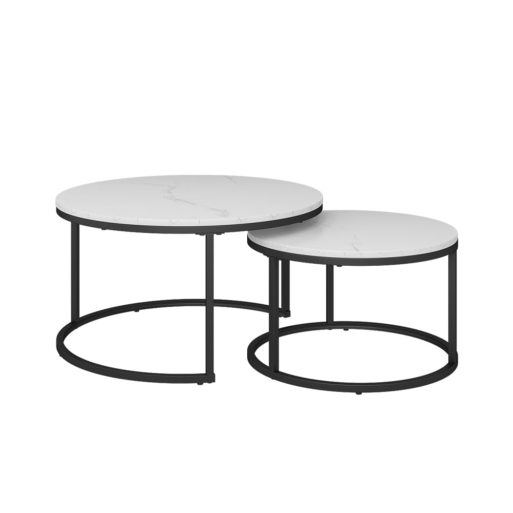 Vicco Coffee table set Montreal, White, 77 x 40 cm 2 parts, space-saving foldable and versatile combinable