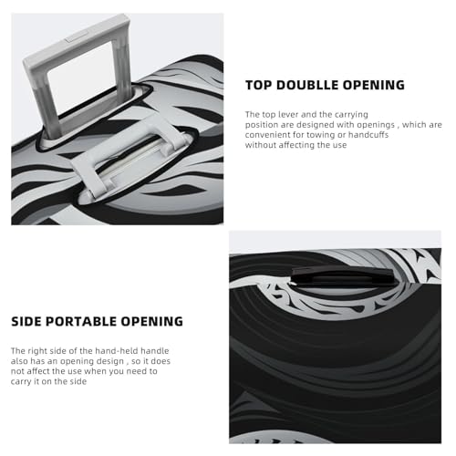 Travel Luggage Cover Black and white pattern Suitcase Protector Elastic Washable Stretch Suitcase Protector Anti-Scratch Travel Suitcase Cover Fit 18-32 Inch Luggage4