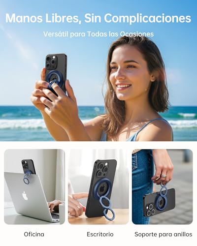 ​SYNCWIRE Soporte de Anillo Magnético para MagSafe – Rotación de 360°, Agarre de Teléfono Móvil de Doble Cara Compatible con iPhone 17 16 15 14 13 12 Pro MAX Android Accesorios MagSafe - imagen 6