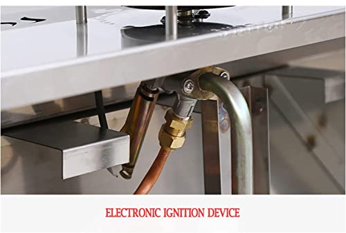 Intbuying Lp Gas Food Soup Warmer Propane Gas Stove Bain-Marie Commercial Canteen Buffet Steam Heater Stainless Steel With Gas Regulator Valve 12''X8.7''X4''Pan-2 Pan #TOP3