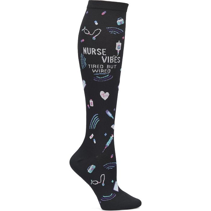 Nurse Mates Women's Wide Calf Socks | 12-14 mmHg Compression | Up to 22" Calf | One Size | 1 Pair