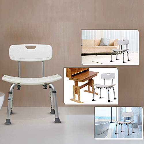 BAZEFHANZ Douchestoel voor ouderen in hoogte verstelbaar met armen en rug, douchestoel voor senioren en gehandicapten douchekruk, U-vormige badkamer met badlift, antislip veiligheidsbelastingsgewicht - Afbeelding 6
