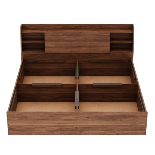 Image of Wakefit Bed | 1 Yr Warranty | King Size Bed, Comes with Storage Box, Noise Free, Density: 680-750 kg /m, Termite & Borer Resistant, Fits Mattresses Up to 8 Inches(Leo 72 x 72 - Columbian Walnut)