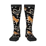 odhhgdf shiba inu - calzini casual da uomo e donna, con cuscino divertente, calzini sportivi, 3 nero, taglia unica