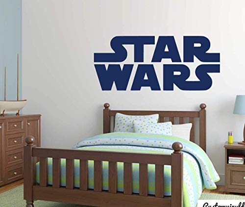 Star Wars Wall Decal | Vinyl Movie Sticker Logo For Kids Playroom, Bedroom, Or Birthday Party | Boy's Or Girl's Room Decor | Small And Large Sizes | Black, White, Pink, Purple, Other Colors #TOP2
