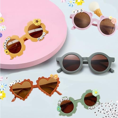 8/24 Pairs Kids Sunglasses DIY Kit Retro Flower Sunglasses Glasses Bulk Outdoor Eyewear for Toddler Girls Party Favor2