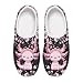 Doojoayie Axolotl Girls Slip On Sneakers Size 2.5 Black School Shoes Fashion Cherry Blossom Cheer Shoes for Kid Girls Outdoor Activities Funny Gifts for Axolotl Lovers