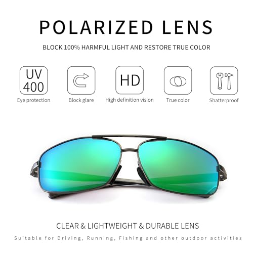 Image of SUNGAIT UV protection Ultra Lightweight Rectangular Polarized Sunglasses