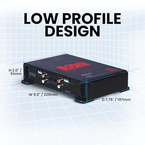 Image of BOSS Audio Systems R1004 Riot Series 4 Channel Amplifier Car Audio - Class AB, 400 High Output, 2-8 Ohm Stable, HighLow Level Inputs, Full Range.