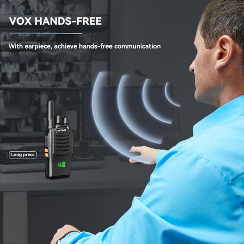 Image of Retevis H-777H Walkie Talkies for Adults, 2 Way Radio Long Range, Screen Channel Battery Display, Intuitive, Flashlight, Compact, Emergency Alarm, Handsfree, Portable FRS Two-Way Radios (10 Pack)