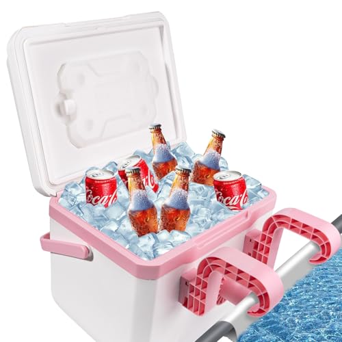 13L Pool Cooler Insulated Hard Cooler with Handle & Hanging Bracket Keeps Drinks Cold for 3 Days Portable Poolside Drink Cooler for Above-Ground Pools Camping Fishing