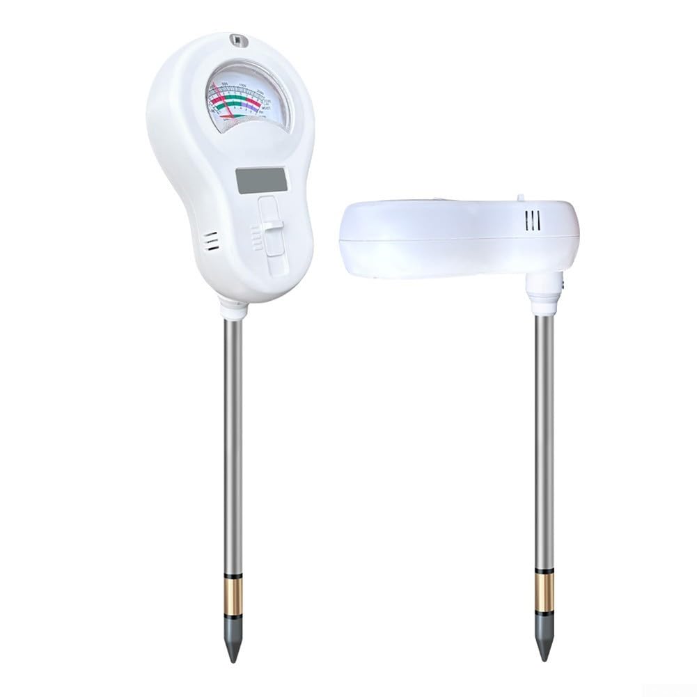 6-in-1 Bodenfeuchtigkeitsmesser ST-09 mit austauschbarer Sonde für pH-Licht, Fruchtbarkeit, Temperatur, Luftfeuchtigkeit, Gartenpflanzenpflegewerkzeug (3 Sonden)