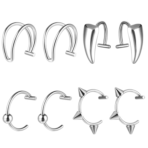 Zyghjort 8 Stück Fake Nasenpiercing, Edelstahl Fake Piercing...