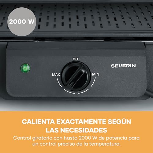 Miniatura 7 de Severin Parrilla Eléctrica de Mesa con Placa de Aluminio y Soporte, Negro PG 8596